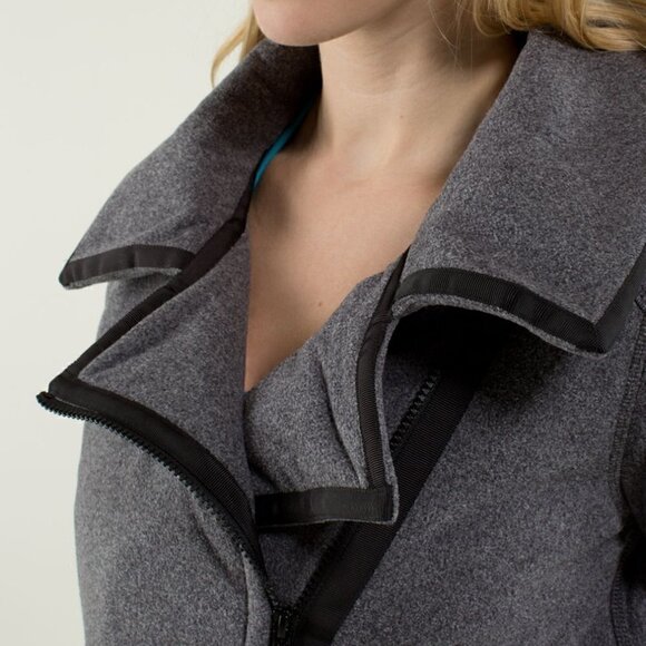 Lululemon Grey Fleece Moto Jacket Size 4 - Picture 5 of 15